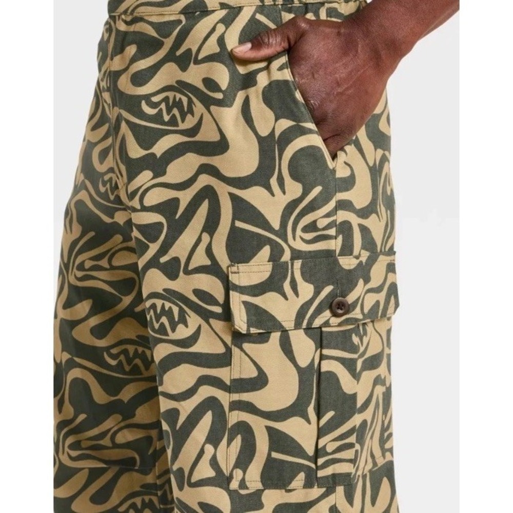 Black History Month Adult Mid-Rise Straight Leg Cargo Pants - Dark Green Size XL - Picture 3 of 6